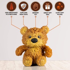 Gifton - Stretchy Teddy Bear Stress Relief Ball - Novelty Toy 2024 Rubber Design - Gift for Boys Girls Men Women Teen - Funny Birthday Present for Kids Christmas Stocking Filler
