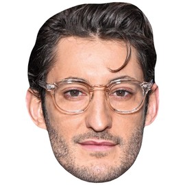 Pierre Niney (Glasses) Celebrity Mask, Flat Card Face, Fancy Dress Mask