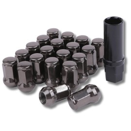 [Partools] Lock Nuts, Titanium Color, Car Tire Wheel Nuts M12 Short Nuts Lug Nuts Racing Nuts (20 Pieces, 1.5 mm)