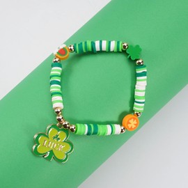 Ardorchid St. Patrick's Day Bracelets Irish Shamrock Bracelets for Women Lucky Green Leaf Beaded Stretchy Charm Bracelet St.Patricks Irish Festive Costume Bracelet