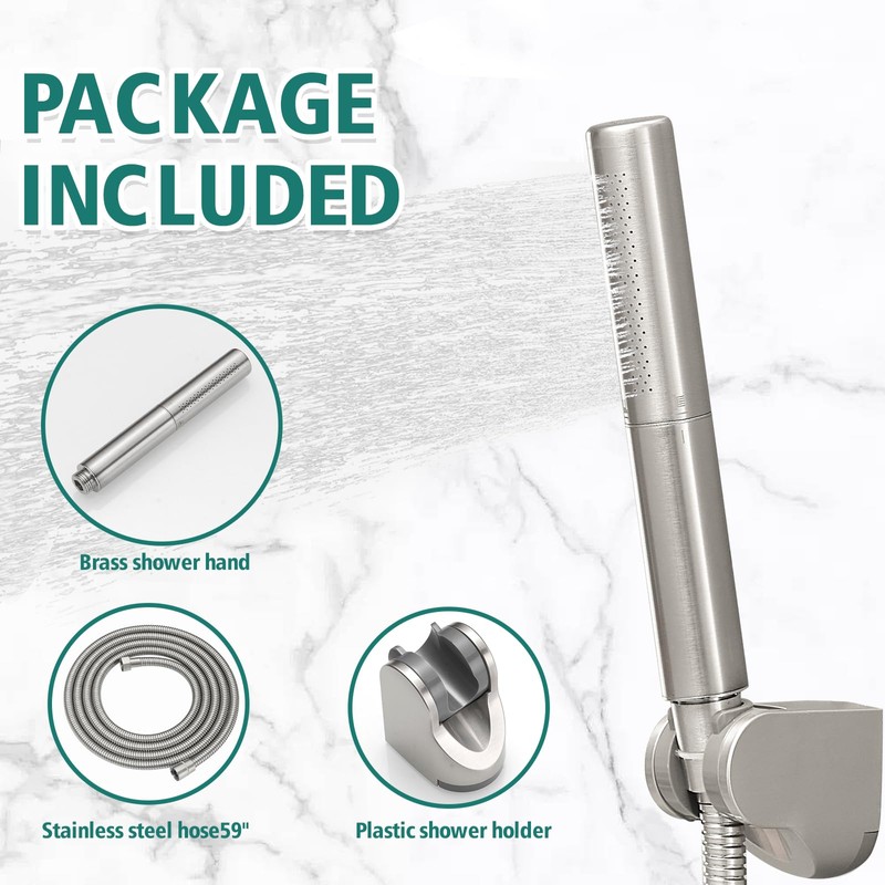 Homipro Brushed Nickel Brass 2 In 1 Function High Flow