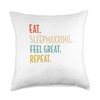Eat. Sleepmaxxing. Feel Great. Repeat - Sleeping Trend Throw Pillow