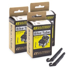 Eastern Bikes 700c x 35/43 Premium Inner Tube Replacement Kit, 48mm Presta Valve (3 Pack)