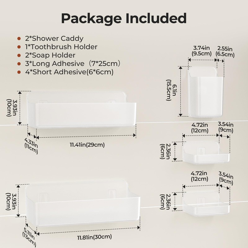 Orimade Shower Shelf No Drilling Shower Shelf Rustproof Pack of