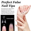 120 PCS Short Almond Nail Tips – Clear Press-On Acrylic