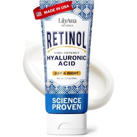 Retinol Cream Moisturizer for Face and Eyes, Use Day and Night - for Anti Aging, Acne, Wrinkles - made with Natural and Organic Ingredients - 1.7 OZ