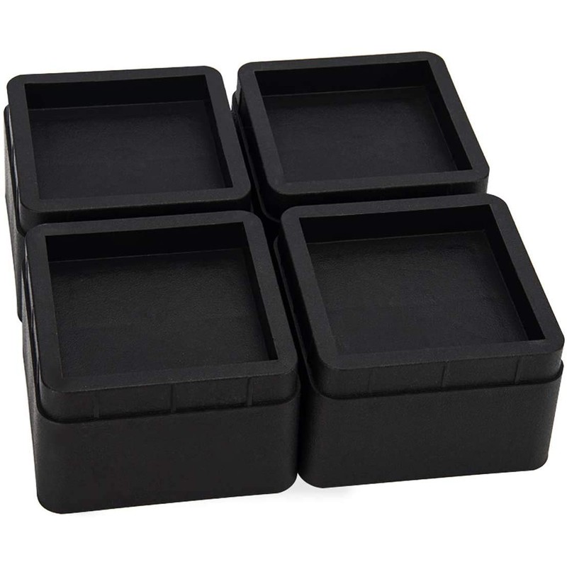 Teabelle Black Stackable Bed and Furniture Risers 3 Inch Heavy