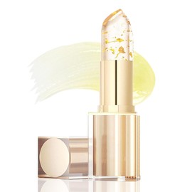 PIN&WEI Color Changing Lipstick, Gold Crystal Ph Lipstick Color Changing, Long Lasting Moisturizing Glossy Shine Lip Gloss, Deep Nourishment (1pcs)