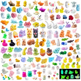U-Zimikee 200 Pcs Mini Resin Animals - Miniature Animal Figurines Mini Animals to Hide Little Tiny Animal Figures Bulk for Fairy Garden Micro Landscape Decor Dollhouse Crafts Accessories