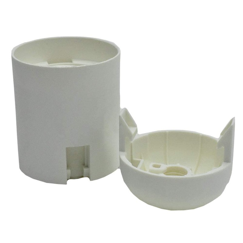 Socket E27 White with Smooth Coating and Attachment Cap M10