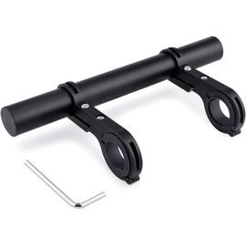20 cm Bicycle Handlebar Extension Aluminium Alloy Bicycle Handlebar Extender Extension Holder Extender with Screwdriver (Black)