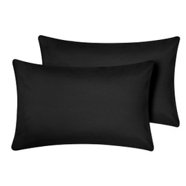 Oxford Homeware Black Pillow Cases 2 Pack Brushed Microfiber – Standard Pillowcases Fade Resistant Pillow Cover Envelope Closure Pillow Covers (50 x 75 cm)