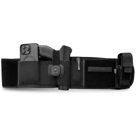 BRAVOBELT Belly Band Holster with Mag Strap Holder| Shadow Ops - Onyx Black - XL - 45" - 55" Belly