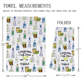 MBMSO Tequila Kitchen Towel Tequila Drink Gifts for Tequila Lover Tequila Hand Dish Towel for Bar Bartender Wine Themed Gifts (Tequila TW)