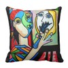 emvencyスロー枕カバーピカソby Nora The Artist装飾枕ケース抽象ホーム装飾スクエアクッション枕 18 x 18 inch ピンク