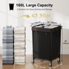 Chrislley 160L Laundry Hamper with Wheels, 2 Section Large Laundry