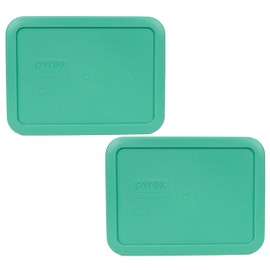 Pyrex 7210-PC 3 Cup Green Rectangle Plastic Food Storage Lid - 2 Pack