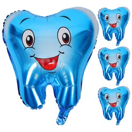 Zerodeko Tooth Party Balloons 4pcs Large Tooth Balloons Inflatable Teeth Balloons Graduation Party Balloons Boy Girl Baby Shower Party Decorations Supplies Blue