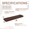 Homeforia Walnut Floating Shelves 30 Inches Long, Premium Solid Wood,