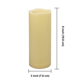 iZAN 2 PCS Outdoor Flameless LED Pillar Candle with Remote & Timer - Long Lasting Waterproof Flickering Battery Operated Electric Candle for Christmas Lantern Party Wedding Decoration 3"x8"