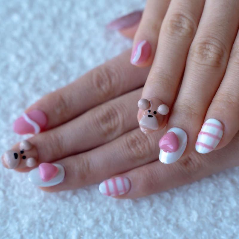 Sun&Beam Nails Handmade Nail Tip, Medium, Long, Coffin Ballerina, Purple,