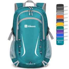ZOMAKE 40L Foldable Backpack Lightweight Rucksack,Packable Small Backpacks Water Resistant for Travel Hiking Camping Walking Men Women(Lake Green)