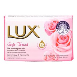 12 x Lux Soft Touch for Gentle Scented Soaps with French Rose and Almond Oil 80g