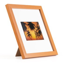 Kenko PS-PC2-L-NA Picture Frame Square II Large Natural Resin Frame Glass Surface with Free Standing Stand