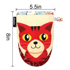 Alselo Mini Oven Mitts,2pk - Silicone Little Kitchen Gloves, Heat Resistant with Non-Slip Grip and Soft Quilted Cotton Lining for Safe Backing Cooking Barbecue (Red, 2)