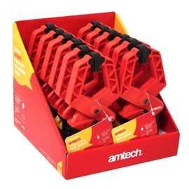 Amtech D0929 Ratchet Non-Marking Durable 9-inch Spring Clamp, 75mm Max Jaw Opening, Soft Grip Handle