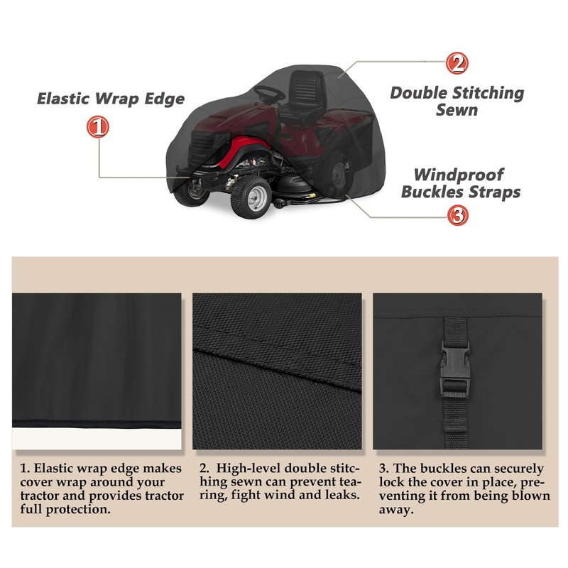 Porch Shield Heavy Duty 600D Polyester Lawn Tractor Cover, Water-Resistant