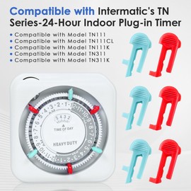 Dreyoo Cycle Timer Clock ON/OFF Plastic Switch Trippers Compatible with Intermatic 156PB10398A P1000, PB, PF1100, TN, HB and TB Series, Easy to Use Pool Timer On Off Clips (5 Green ON /5 Red OFF)