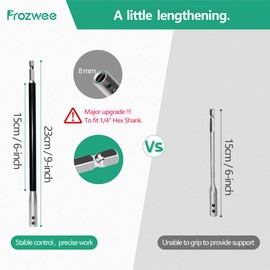 Prozwee Upgrade 9-Inch Drill Bit Extension with Freely Rotatable Sleeve,One-piece Forging of 40CR Steel,Assisting the Drill to Work in Confined Spaces