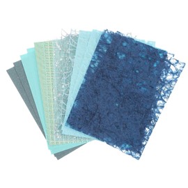 sourcing map 16 Sheets Textured Scrapbook Paper, Mixed Special Paper Mesh Fabric Assorted Set for Scrapbooking Junk Journal Card DIY Materials Collage Card Embellishments Supplies, Blue