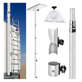 Starlink Mini Flag Pole Mount Kit - 10 feet Telescoping FlagPole- Fits for 0.7 to 1.1 Inch Round Ladder Rails