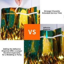 Blacky Rabbit Gold Stars Party Backdrop Tinsel Foil Fringe Curtains 3.3ftx9.8ft Shimmer Metallic Curtain for Birthday Baby Shower Photo Booth Backdrop Graduation Wedding Decoration