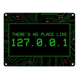 trendaffe - Localhost Metal Sign with IP Address 127.0.0.1 Light Green