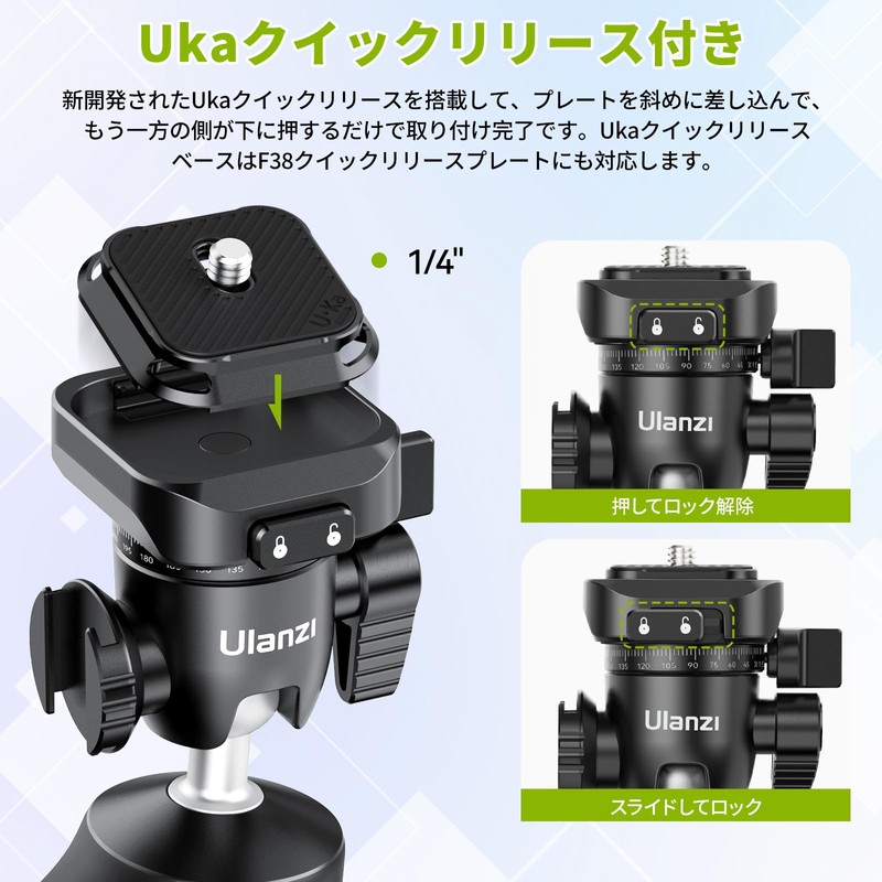 Ulanzi VlogPod TT38 Mini Tripod, Multi-functional Camera Tripod, Uka Quick