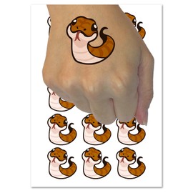 Sassy Snake with Tongue Sticking Out Temporary Tattoo Water Resistant Fake Body Art Set Collection - 15 2" Tattoos (1 Sheet)