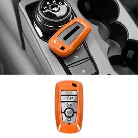 RAZPOY Key Fob Cover Shell, Key Case Cover Holder Protector Compatible with 2018-2024 Ford F-150 Explorer & 2021-2024 Ford Bronco & Bronco Sport, Orange
