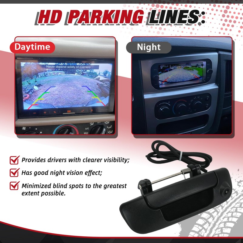 Rear Tailgate Trunk Handle w/Backup Camera Comes with RCA Plug