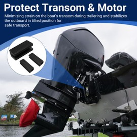 Outboard Motor Transom Saver Support with Trailer Motor Locks for Single Ram Trim / Tilt Boat Engine, Compatible with Yamaha, for Mercury, for Evinrude for Johnson for Suzuki for Honda Marine Outboard