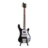 Hongzer Guitar Instrument, Black Miniature Bass Guitar Replica with Stand