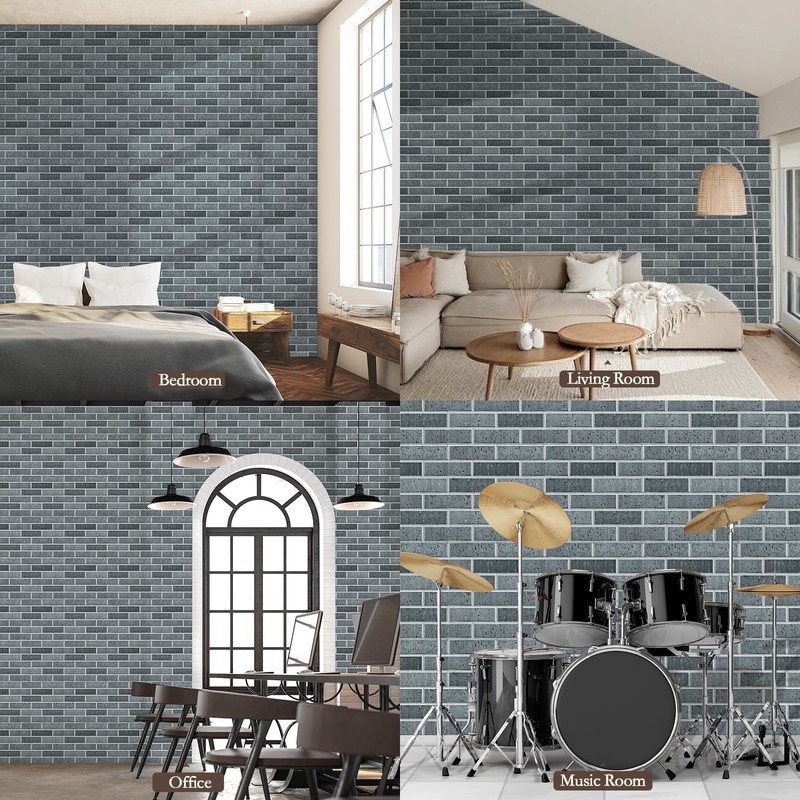 12Pack Acoustic Panels, Self-Adhesive 3D Brick Pattern Sound Proof Panels