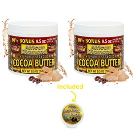 African Diamond Cocoa Butter Balm with Vitamin E. Deep Moisturizer for Dry Skin, Hands, Feet, and Face. Soothes, Softens, and Restores. Made in Canada. Complete Skin Care for All. Comes with a BONUS 8g container of cocoa butter. (2).