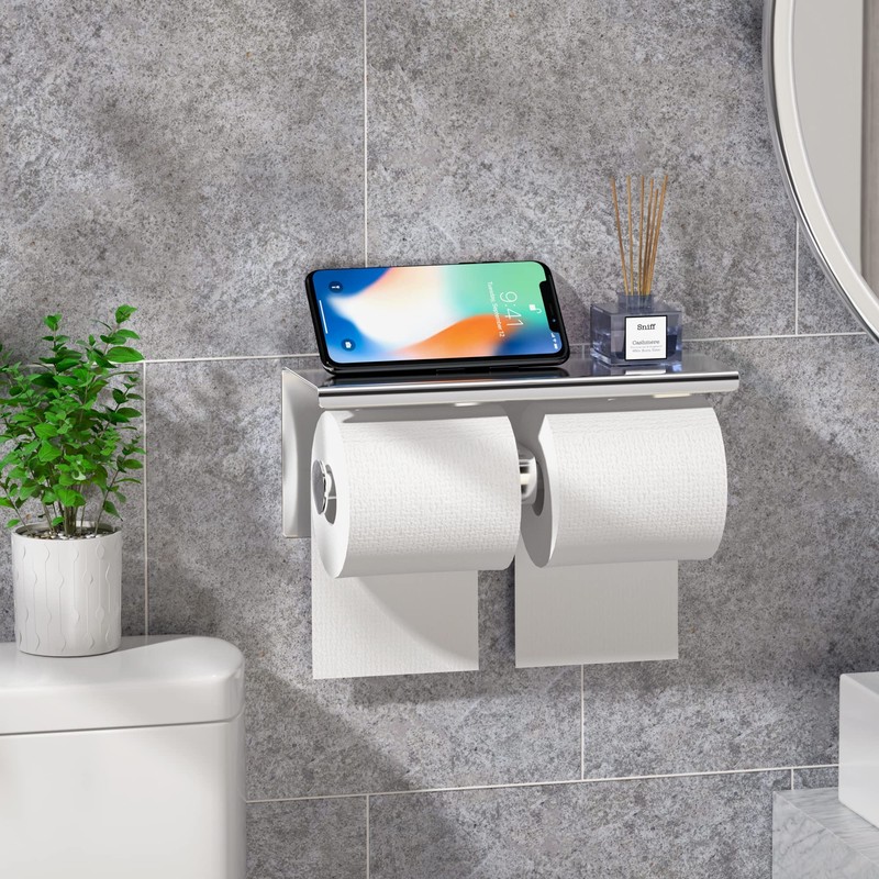 yeavs Double Toilet Paper Holder SUS 304 Stainless Steel Tissue