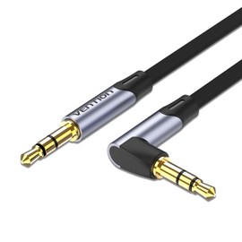 VENTION 3.5mm Aux Cable 1m 90 Degree Audio Cable Flat TRS Cord 3.5mm to 3.5mm Stereo Jack to Jack cable Headphone Male to Male Jack Aux Lead for Headset Car Speaker Soundbar PC Laptop and more