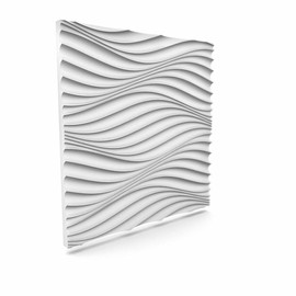 À LA MAISON CEILINGS WD-SWP-PW-6 Wind Seamless 3D Wall Panels, White, 24 Sq Ft