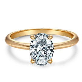 GONA 1-2 CT Moissanite Engagement Ring GRA Sterling Tarnish-Resistant Silver Round Oval Cut Solitare Moissanite Wedding Band Promise Anniversary Engagement Rings Women D VVS1 Engraving LOVE Size