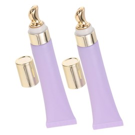 SAFIGLE 2pcs Refillable Eye Cream Tubes with Applicator Empty Cosmetic Dispenser for Essential Oils Beauty Products Travel Friendly Purple Frosted Design